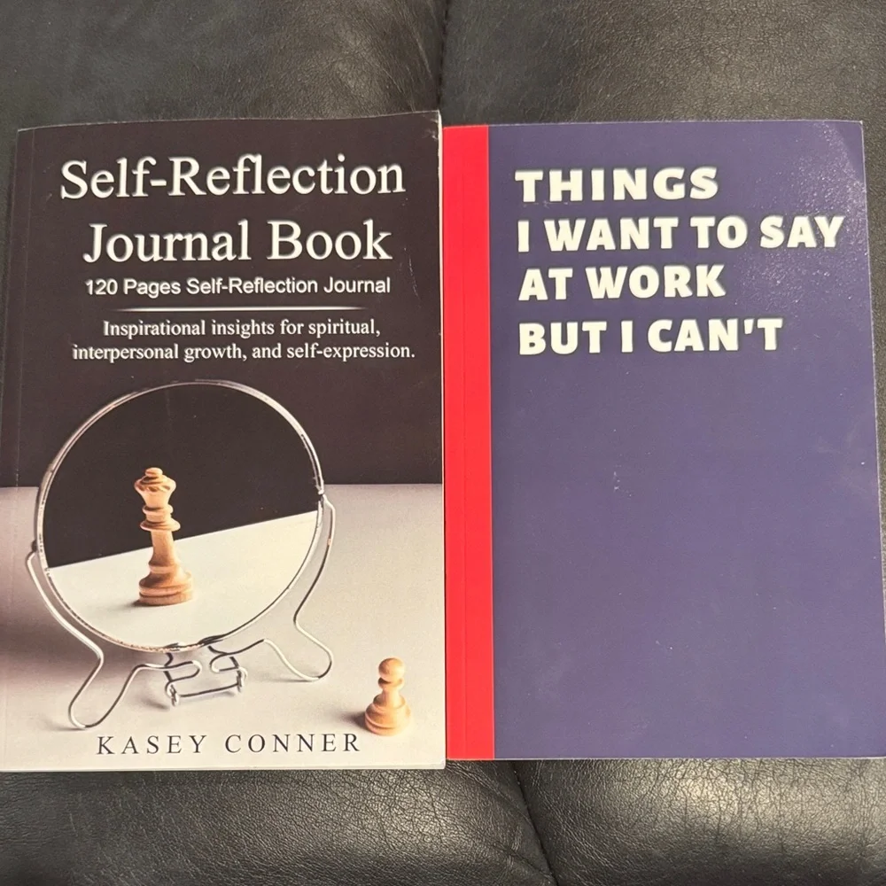 Self-Reflection Journal Book AND Blank Lined Notebook. “Good & Evil” LOL